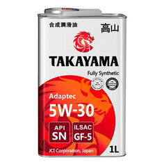 Масла для четырехтактных двигателей синтетические масло моторное TAKAYAMA ILSAC GF-5 API SN SAE 5W-30 1л