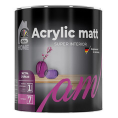 Краски для стен и потолков краска в/д DUFA Home Acrylic matt база1 для стен и потолков 0,9л белая, арт. МП00-009865