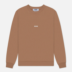 Мужская толстовка MSGM Micrologo, цвет коричневый