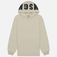 Мужская толстовка MSGM Maxilogo Brushed Hoodie, цвет бежевый
