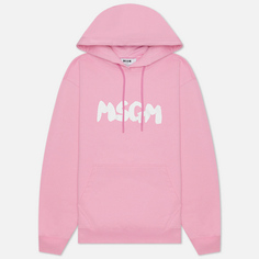 Женская толстовка MSGM New Brushed Logo Hoodie, цвет розовый