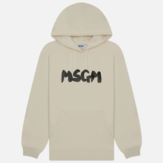 Женская толстовка MSGM New Brushed Logo Hoodie, цвет бежевый