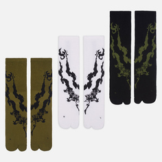 Комплект носков maharishi Bonsai Dragon Tabi Sports 3-Pack, цвет комбинированный