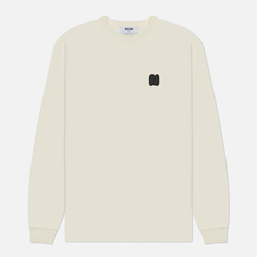 Мужской лонгслив MSGM Monogram Patch, цвет бежевый