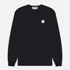 Мужской лонгслив MSGM Monogram Patch, цвет чёрный