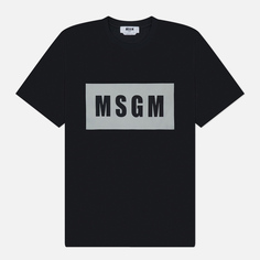 Мужская футболка MSGM Box Macrologo Print, цвет чёрный