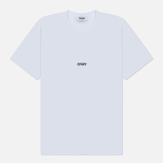 Мужская футболка MSGM Micro Racing Brush Stroke Print, цвет белый