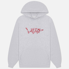 Мужская толстовка Butter Goods Scratch Applique Pullover Hoodie, цвет серый