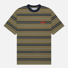 Мужская футболка Butter Goods Bryce Stripe, цвет оливковый
