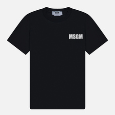 Женская футболка MSGM Never Look Back Logo, цвет чёрный