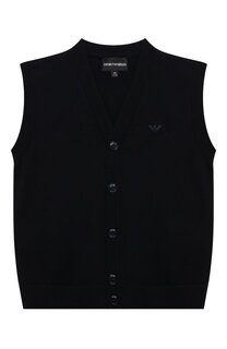 Жилет из хлопка и шерсти Emporio Armani