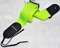 2 INCH NYLON STRAP W/LEATHER ENDS NEON GREEN DD3100NGN Dimarzio
