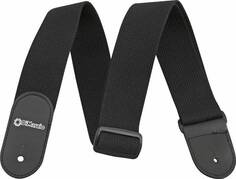 2 INCH WOVEN COTTON STRAP W/LEATHER ENDS BLACK DD3100CBK Dimarzio