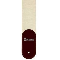 2 INCH WOVEN COTTON STRAP W/LEATHER ENDS NATURAL DD3100CN Dimarzio