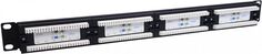 Патч-панель 19, 24xRJ45, UTP, Кат. 6 NTSS NTSS-PP-1U-24-UTP-RJ45-6-D 1U, Dual IDC, без органайзера