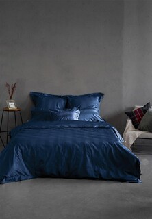 Постельное белье Евро Bellehome Lamoda Exclusive Винсент Navy страйп-сатин