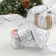 Лента атласная с металлической нитью Арт Узор