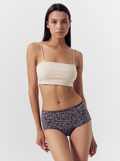 Трусы женские шорты серые с текстовым принтом Mark Formelle