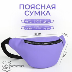 Сумка поясная на молнии, цвет сиреневый NO Brand