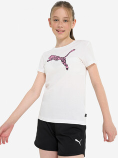Футболка для девочек PUMA ESS+ Graphic Tropical, Белый