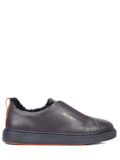 Кеды кожаные на меху Santoni