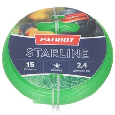 Леска для триммера 2.4 мм, 15 м, звезда, Patriot, Standart/StarLine Патриот