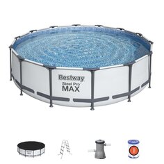 Бассейн каркасный Bestway, 427х107 см, Steel Pro Max, 56950BW, фильтр-насос, лестница, тент, 13030 л