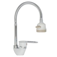 Смеситель для кухни, Aqwin, гибкий излив, с картриджем, белый, A58274-7