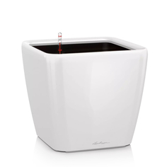 Кашпо Lechuza quadro ls 35см белый блестящий с автополивом