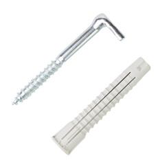 Саморезы, шурупы шуруп-крюк L-образный 5,8х65мм под крест с дюбелем 2шт ЕВРОПАРТНЕР