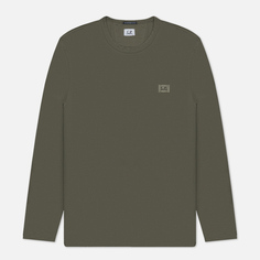 Мужской лонгслив C.P. Company Mercerize 70/2 Jersey Gasato Patch Logo, цвет оливковый
