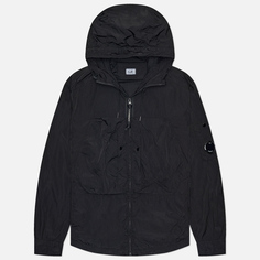 Мужская куртка ветровка C.P. Company Chrome-R Hooded Overshirt, цвет чёрный