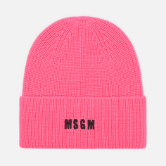Шапка MSGM W Embroidered Micrologo, цвет розовый
