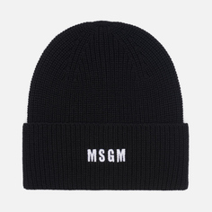 Шапка MSGM W Embroidered Micrologo, цвет чёрный