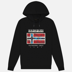Мужская толстовка Napapijri Dorees Hoodie, цвет чёрный