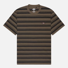 Мужская футболка Dickies Stevensville Stripe, цвет коричневый