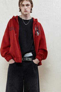 толстовка мужская Худи-зипка oversize с капюшоном и принтом Befree
