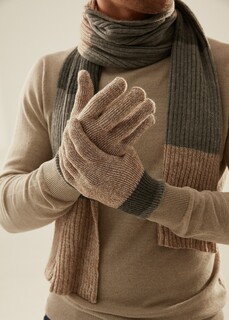 Двухцветные перчатки с добавлением шерсти (24*(9,5)) Elis