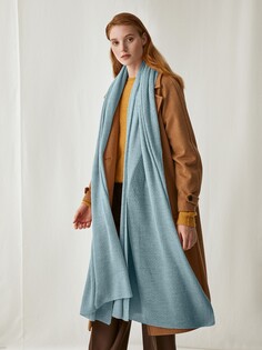 Палантин из шерсти голубого оттенка (75*225) Elis