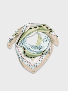 Платок с принтом зелено-голубой (70*70) Elis