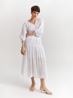 Юбка из хлопкового кружевного шитья XS(42) Elis