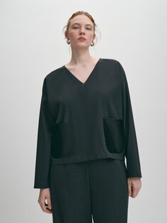 Блуза с карманами из экокожи XXL(52) Lalis