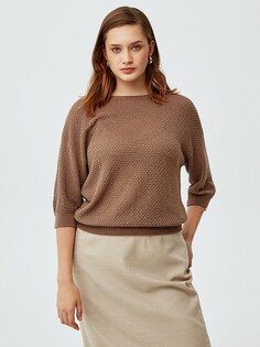 Джемпер вязаный хлопковый кофейный XL(50) Lalis
