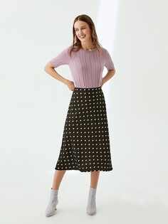 Юбка-миди расклешенная черно-белая S(44) Elis