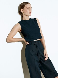 Топ короткий темно-синего цвета M(46) Elis