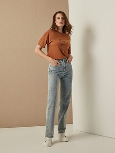 Джинсы прямые с высокой посадкой S(44) Elis