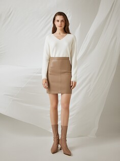 Мини-юбка из эластичной экокожи L(48) Elis