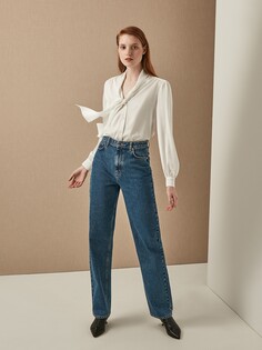 Джинсы прямые с высокой посадкой M(46) Elis