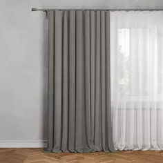 Штора на ленте блэкаут Flax 200x300 см цвет светло-коричневый Столица текстиля