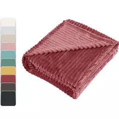 Плед Line 150x200 см велсофт цвет марсала Bistro 2 Inspire